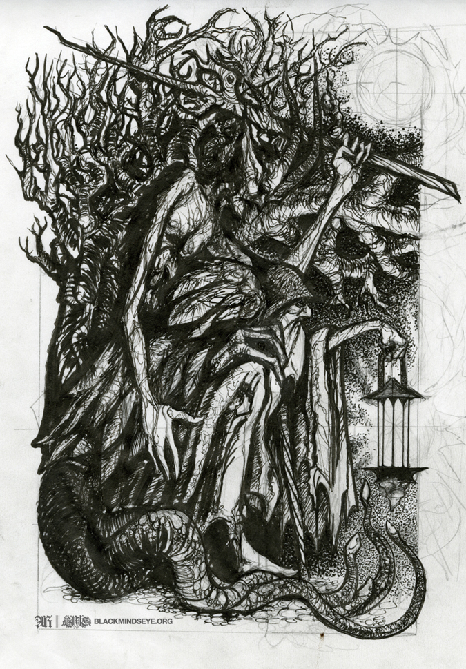 urfaust-einsiedler illustration inked